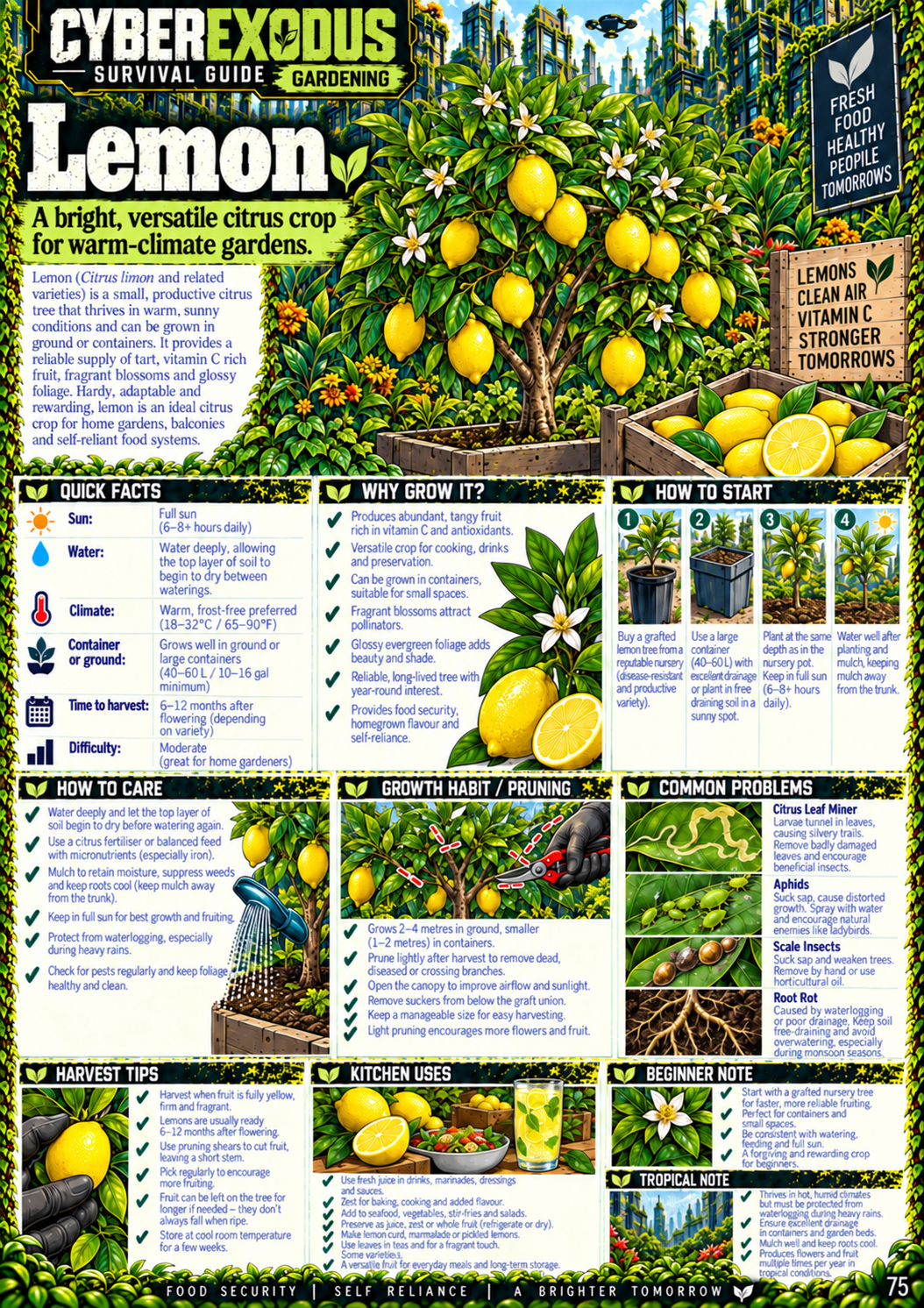 Lemon crop profile sample page